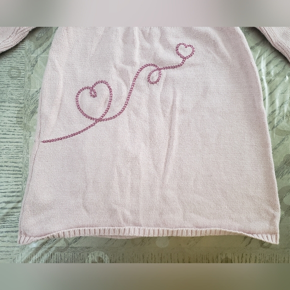 💗 Girls’ Pink Knit Sweater Dress – Size 5/6 – Poodle Design - Picture 6 of 11